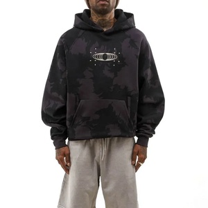 Custom 100% Cotton OEM Black Camo Hoodie Graphic Heavyweight Fleece Oversized <b>Pullover</b> <b>Men</b> Camo Hoodie Manufacturer - Product Image 1