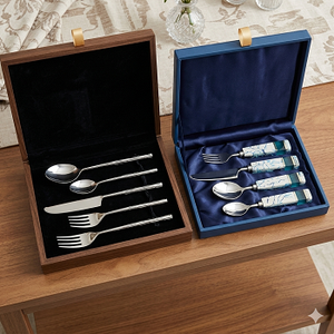 New Arrival Stainless Steel & Marble Handle Cutlery Set Modern Design Western Design <b>Gold</b> Knife Fork <b>Spoon</b> Flatware Silverware - Product Image 4