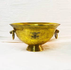 Bol à champagne en laiton antique, refroidisseur à vin en aluminium avec poignées en anneau, finition or royal, pour bar, mariage, fête - Product Image 3