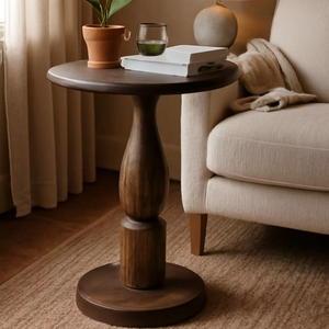 Tables basses rondes en bois au design moderne pour la maison, amélioration du mobilier hôtelier, fabrication indienne par Perfect Enterprises - Product Image 1