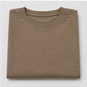 Camiseta Oversize de Mujer con Cuello Redondo, Hombros Caídos y Manga Corta en Color Taupe, Modelo WTS-0106 - Product Image 6