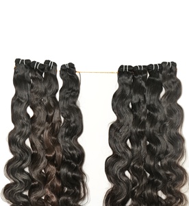 100% Remy Jeune Vierge Brute Indienne Temple Extensions Humaines Noir Crépus Longue Bodywave Tissage Vendeur Lâche Vague Profonde Naturel - Product Image 1