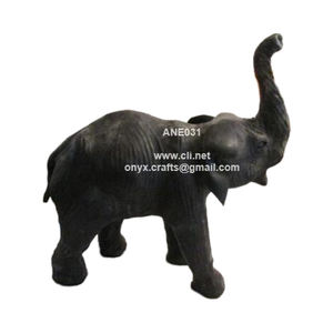Figuras de elefante de mármol blanco exquisitamente talladas, artefactos de piedra de animales con estilo - Product Image 5