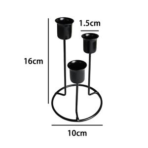 Candle Holder <b>Candelabra</b> <b>Black</b> Color Finished Table Top Three Arm Candles Stand Votive For Wedding Birthday Party Decorative - Product Image 6