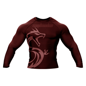 saqibandco <b>Men's</b> Full Sleeve Rash Guard Long Sleeve Dragon Print Quick Dry Spandex Polyester <b>Compression</b> <b>Shirt</b> Front Logo - Product Image 1