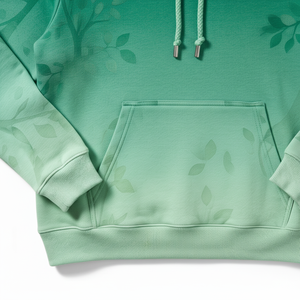 Unisex Hooded Sweatshirt With <b>Leaf</b> Print Oversized Fit Casual French Terry Cotton Hoodie Autumn Style Pocket Design - Product Image 2