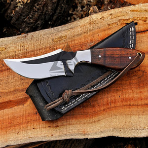 Servicio OEM: Cuchillos de hoja fija con mango de madera DIY - Hoja ligera, impermeable, de acero inoxidable y de Damasco, tamaño y color personalizables - Product Image 2