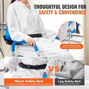 Banco de Transferencia Ligero para Bañera y Ducha con Asiento Giratorio de 360 Grados, Reposabrazos Pivotantes y Asiento de Seguridad Acolchado - Product Image 3