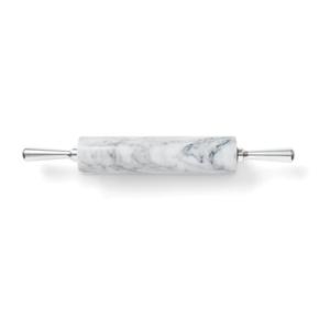 High End White <b>Marble</b> <b>Rolling</b> <b>Pin</b> with Silver Handles Perfect for Luxury Kitchen Display And Home Baking Pastry Dough Tool - Product Image 3