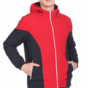 Blouson Bomber d'Hiver pour Homme, Teint, à Blocs de Couleurs, à Capuche, Coupe-Vent, Coupe Droite, Extérieur en Polyester, Fermeture Éclair, Style Décontracté - Product Image 3