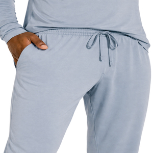 Conjunto de pijama de color liso para hombre, ropa de dormir cómoda de manga larga, traje de descanso, conjunto de dormir transpirable de ajuste cómodo - Product Image 6