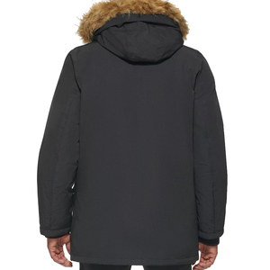 Vestes matelassées en duvet noires pour hommes grandes tailles personnalisées, vente en gros, vestes d'hiver en vrac - Product Image 4