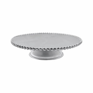 Round Stainless Steel <b>Cake</b> <b>Stand</b> With Beaded Edge And Decorative Base For Elegant Display - Product Image 3