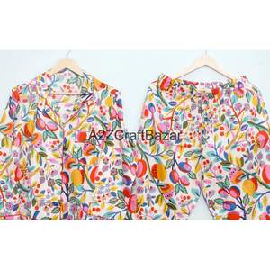 Chemisier Bohème Romantique à Imprimé Floral pour Femme, 100% Coton, Manches Courtes, Col Rabattu, Fermeture à Cordon, Respirant, Séchage Rapide, Doux pour l'Hiver - Product Image 6