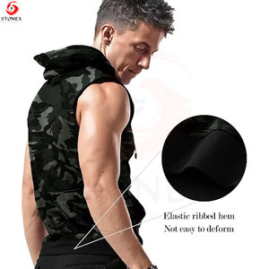 <b>Mens</b> Casual <b>Sleeveless</b> <b>Hoodie</b> Tank Top Hooded Muscle Vest Eco-Friendly Breathable Vintage Style Cotton Gym Training Fitness - Product Image 4