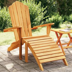 Chaise Adirondack en teck massif avec repose-pieds, mobilier de jardin standard - Product Image 1