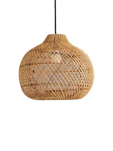 Lustre suspendu contemporain en bambou, abat-jour tissé à la main pour la décoration intérieure - Product Image 3