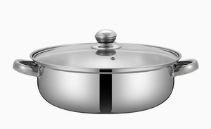Modern Eco-Friendly Stainless Steel 2-Piece Cookware Set with Glass <b>Lid</b> and Handles Dishwasher Safe for Gas & Induction Stoves - Product Image 2