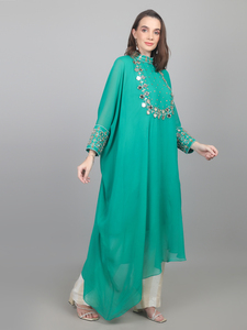 Perfect Glamorous Party Collection Fashion Style Women’s GGT Party wear <b>Kaftan</b> with Mirror work Stylish Fit - Product Image 3