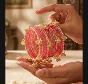 Professional Manufactures Custom Embroidery Design Stainless Steel Silver Plated Pearl Trendy Kashmiri <b>Bangles</b> Set Services - Product Image 2