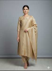 Sari de seda tradicional indio para bodas, largo hasta el suelo, corte regular para mujer, para todas las estaciones, de la India y Pakistán. - Product Image 2
