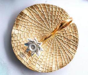 Boîte à mouchoirs en métal faite à la main, design lotus, style oriental, plateau décoratif pour table - Product Image 6