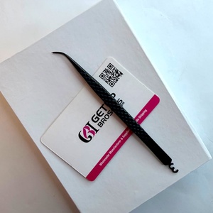 แหนบดัดขนตาปลายโค้งยาว สแตนเลสสตีล  ปลายเรียบ  สำหรับต่อขนตา - Product Image 4