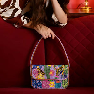 Sac bohème à cordon de serrage multicolore pour femme, sac à bandoulière de style bohème, design perlé artisanal, sac à main bohème - Product Image 1