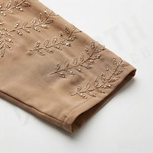 2025 OEM Kimono Abaya pour femmes musulmanes, en tissu polyester épais, doux et très extensible, col en V, manches longues, pour fêtes, Ramadan, mariages - Product Image 5