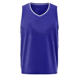 Débardeur sans manches pour homme, bleu royal, col en V, style sportif uni, séchage rapide, tricoté en polyester - Product Image 3