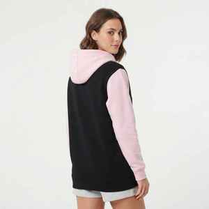Sudadera con Capucha Negra y Rosa para Mujer con Estampado de Ojo de Halcón, Sudadera de Forro Polar, Sudadera Informal con Capucha y Manga Larga - Product Image 2