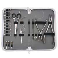 Nouvel ensemble d'outils professionnels pour extensions capillaires en acier inoxydable de qualité chirurgicale, micro-liens à forte adhérence, usage commercial, outil plat