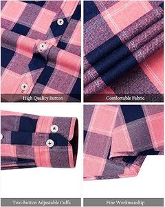 Camisas de Franela a Cuadros para Hombre, Personalizadas, de Moda Casual, 100% Algodón, Manga Larga, Tallas Grandes, Venta al Por Mayor - Product Image 2