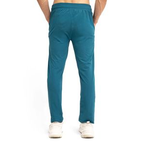 Pantalon de jogging décontracté en coton bleu sarcelle pour homme, taille élastique avec cordon de serrage, coupe droite - Fournisseur en gros - Product Image 6