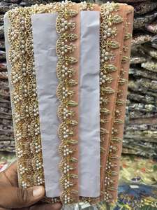 Tissu en dentelle brodé soluble dans l'eau, écologique, en polyester à motif arc-en-ciel métallique fantaisie avec perles de paillettes, 9 mètres, qualité supérieure pour chaussures - Product Image 6