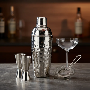 Shaker à cocktails en argent martelé avec finition texturée – L'accessoire de bar élégant et indispensable pour des cocktails exceptionnels - Product Image 4