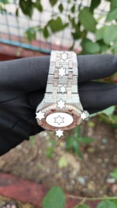 Reloj Mecánico de Lujo para Hombre, Estilo Antiguo, con Moissanita, VVS, Analógico, de Acero Inoxidable, Cristal, Proveedor Directo de India, NYC DIAMOND EMPIRE - Product Image 5