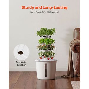 Kit de Torre Hidropónica de 20 Cápsulas y 4 Niveles, Jardín Vertical Acuapónico para el Hogar con Tanque de Agua de 20L y Bomba, Sistema Hidropónico para Uso Doméstico - Product Image 5