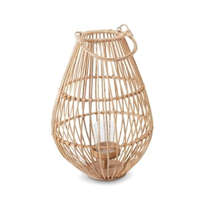 Natural wood tea light holders rattan <b>lantern</b> decorative <b>lanterns</b> for outdoor indoor <b>settings</b> - Product Image 3
