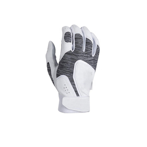 Guantes de Bateo de Cuero Blanco Transpirables con Cierre de Gancho y Bucle para Adultos, Guantes de Béisbol Deportivos con Agarre para Entrenamiento - Product Image 3