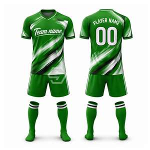 Maillot de football personnalisé 100% polyester à manches courtes, respirant, anti-bactérien, séchage rapide, nom de l'équipe, impression personnalisée - Product Image 2
