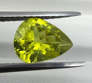 Pierre précieuse naturelle Chrysoberyl, taille poire, 7,30x9,80 mm, 2,00 carats, jaune vert vif, pierres Shamim pour la fabrication de bijoux - Product Image 4