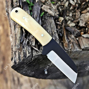Couteau de chasse artisanal en acier inoxydable Bull Cutter, lame fixe, manche en os, étui en cuir, manche pleine longueur, camping, EDC, OEM/ODM - Product Image 2