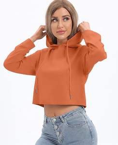 Sudadera con Capucha Corta Personalizada para Mujer, Sudadera con Capucha de Manga Larga, Venta al Por Mayor OEM - Product Image 5
