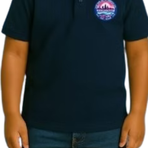 Polo brodé bleu foncé pour garçon, décontracté, à manches courtes, pour l'école, confortable, style de vie, vêtement supérieur - Product Image 5