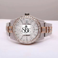 Exklusive Klassische Luxus-Legierung Armbanduhr Quarz D-Farbe VVS1 Moissanit Diamantstein Hip-Hop-Stil Wasserdicht Elegant