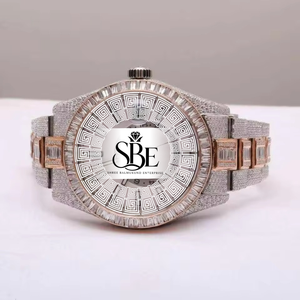 Reloj de Pulsera de Lujo Clásico Exclusivo, de Aleación, con Cuarzo, Diamante Moissanite Color D VVS1, Estilo Hip-Hop, Resistente al Agua, Elegante - Product Image 1