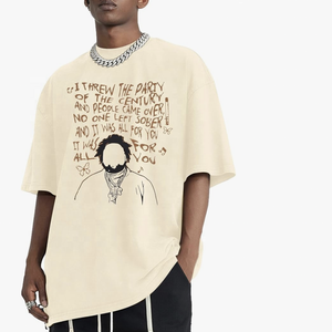 Hip Hop Longline T-shirts Mode imprimé Ras Du Cou Coton T-Shirt À Manches Courtes Premium conception personnalisée imprimé hip hop T-shirts - Product Image 3