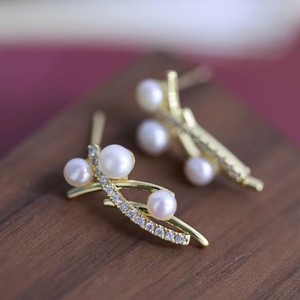 Boucles d'oreilles à clous en perles d'eau douce multi-perles à la mode version coréenne en gros pour de nouveaux styles, idéal pour les souvenirs de petite amie - Product Image 3