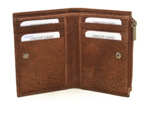Genuine Leather Bifold Driver's License <b>Wallet</b> Compact <b>Small</b> RFID Blocking Lychee Grain Open Closure Polyester Candy - Product Image 2